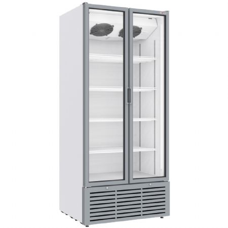 Armoire réfrigérée positive 804 litres avec 2 portes battantes vitrées, blanche - Diverso By Diamond - WR-80SB-SW