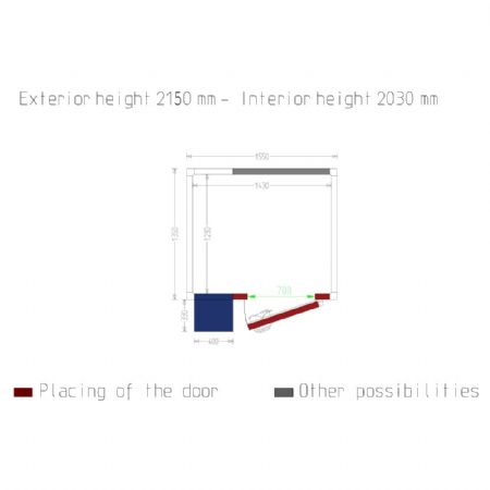 Chambre froide positive avec groupe 1550x1350x2150 mm - Diverso By Diamond - WR-C1714-6P
