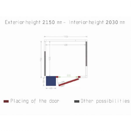 Chambre froide avec groupe positif isolation 60 mm 1750x1550x2150 mm - Diverso By Diamond - WR-C1916-6Q