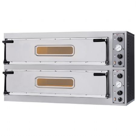 Four à pizza professionnel électrique 2 chambres 2 x 3 pizzas diamètre 350 mm - Diverso By Diamond - WR-DFXL-33