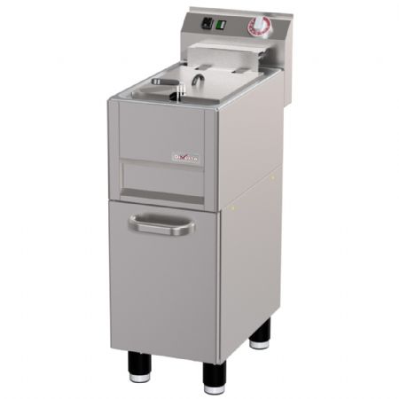 Friteuse cuisine pro profondeur 600 électrique sur meuble 13 L 9.9 kW avec vidange - Diverso By Diamond - WR-EF13-28