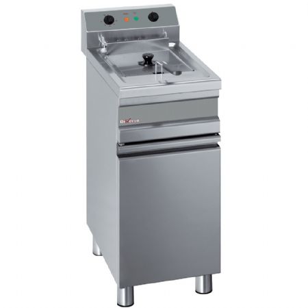 Friteuse professionnelle triphasée sur armoire - 1 cuve 14 litres - robinet de vidange - Diverso