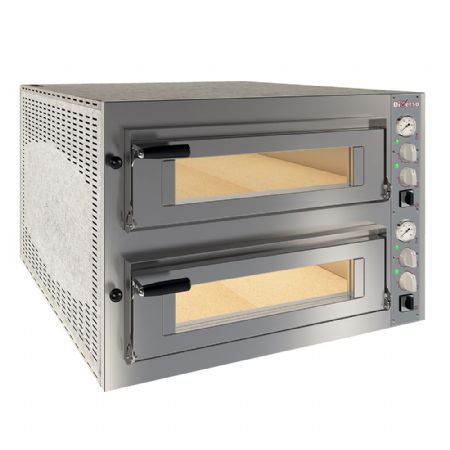 Four à pizza professionnel Triphasé 2 chambres 2 x 6 pizzas diam. 350 mm - Diverso By Diamond - WR-FD26-MF