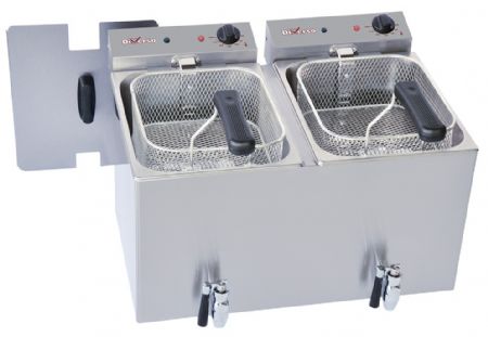 Friteuse professionnelle électrique 2 x 8 litres avec vidange - Diamond - WR-FED8-RV