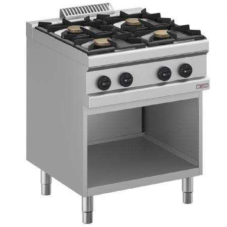 Cuisinière professionnelle 4 feux gaz sur armoire ouverte, 700x700x850 mm - Diverso By Diamond - WR-G4BA-A1 Cuisinière professionnelle 4 feux gaz sur armoire ouverte, 700x700x850 mm - Diverso By Diamond - WR-G4BA-A1