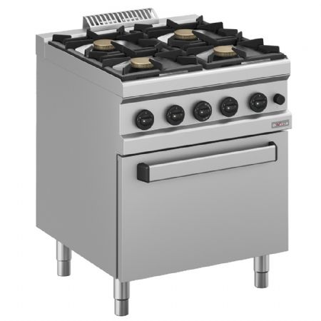 Cuisinière professionnelle 4 feux vifs sur four gaz GN 2/ - Diverso By Diamond - WR-G4BF-F1