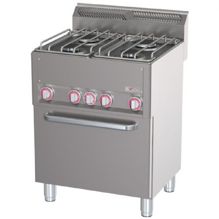 Fourneau profondeur 600 4 feux gaz sur four à convection GN1/1 - Diverso By Diamond - WR-G4CF-20 Fourneau profondeur 600 4 feux gaz sur four à convection GN1/1 - Diverso By Diamond - WR-G4CF-20
