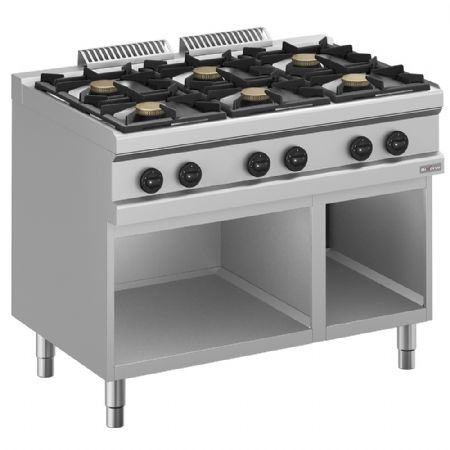 Cuisinière professionnelle fourneau gaz 6 feux vifs sur armoire ouverte - Diverso By Diamond - WR-G6BA-A2 Cuisinière professionnelle fourneau gaz 6 feux vifs sur armoire ouverte - Diverso By Diamond - WR-G6BA-A2