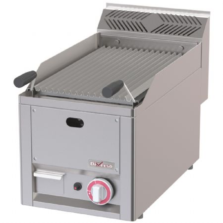 Grill pierre de lave profondeur 650 gaz -Top avec grille rétractable 312x480 mm - Diverso By Diamond - WR-GPLG-07