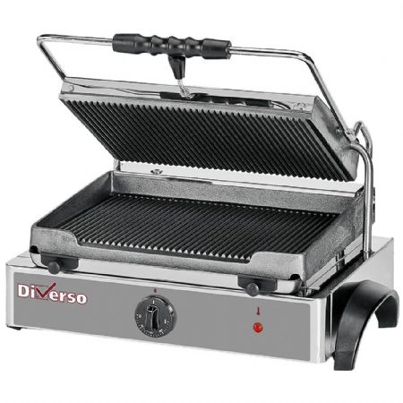 Paninis électrique MEDIUM, plaques rainurées en fonte, surface utile 365x255 mm, puissance 3 kW - Diverso By Diamond - WR-GRPN-43 Paninis électrique MEDIUM, plaques rainurées en fonte, surface utile 365x255 mm, puissance 3 kW - Diverso By Diamond - WR-GRPN-43
