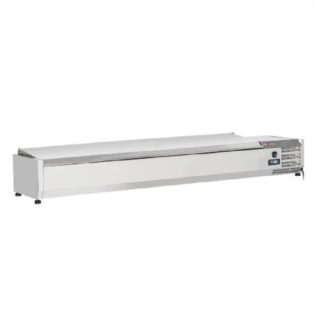 Table frigorifique professionnelle ventilée 3 portes GN 1/1 avec dosseret sur roues - Diverso By Diamond - WR-GTN3-3ND