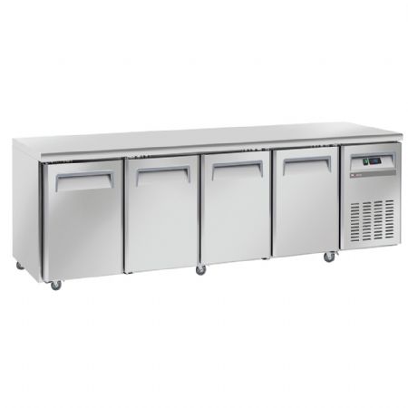 Table frigorifique professionnelle ventilée 4 portes GN 1/1 positive sur roues - Diverso By Diamond - WR-GTN4-3N