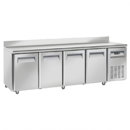 Table frigorifique professionnelle ventilée 4 portes GN 1/1 avec dosseret positive - Diverso By Diamond - WR-GTN4-3ND