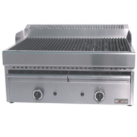 Barbecue Pierre de Lave Grill-vapeur gaz avec grille cuisson en fonte -Top - Diverso By Diamond - WR-GV67-77