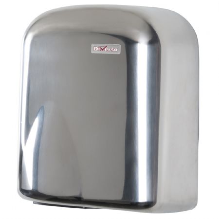 Sche-mains automatique mural inox avec pulsion d'air chaud - 218x160x255 mm