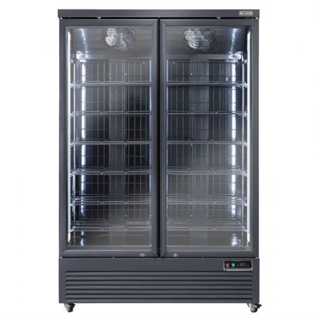 Vitrine murale Négative de Supermarché 1084 litres noire 2 portes -15°C à -18°C - Diverso By Diamond - WR-NV99-2B