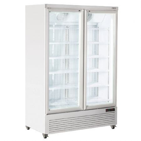 Vitrine murale Négative de Supermarché blanche 2 portes, 1084 L, 1340 mm - Diverso By Diamond - WR-NV99-2W