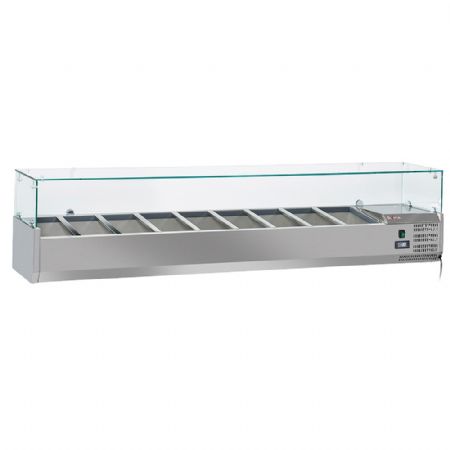 Meuble à Pizzas dessus granit, 2 portes pleines 600x400 mm, 5 tiroirs neutres sur roues dont 2 freinées - Diverso By Diamond - WR-PZ20-52