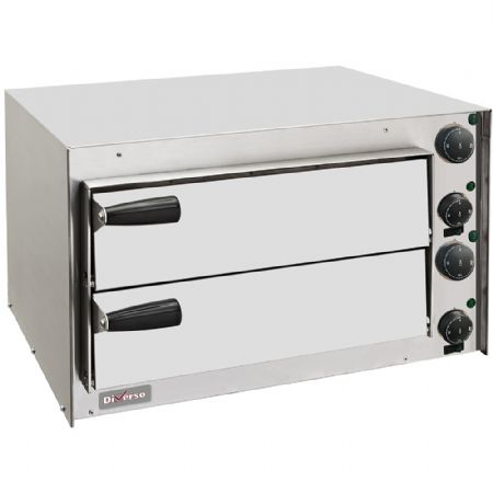 Four à pizza professionnel Monophasé 2 chambres 1 pizza Ø 350 mm - Diverso By Diamond - WR-PZ35-PX