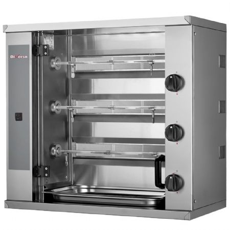 Rôtissoire professionnelle gaz 3 broches pour 9 poulets - Diverso By Diamond - WR-RVGS-G3 Rôtissoire professionnelle gaz 3 broches pour 9 poulets - Diverso By Diamond - WR-RVGS-G3