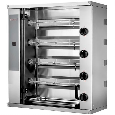 Rôtissoire professionnelle gaz 4 broches pour 12 poulets cuve à graisses extractible - Diverso By Diamond - WR-RVGS-G4 Rôtissoire professionnelle gaz 4 broches pour 12 poulets cuve à graisses extractible - Diverso By Diamond - WR-RVGS-G4