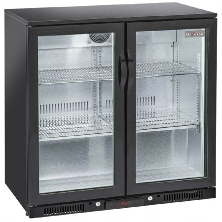 Arrière Bar ventilé 2 portes vitrées battantes capacité 208 bouteilles - Diverso By Diamond - WR-TAB2-B2