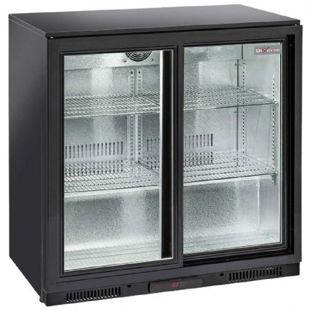Arrière Bar ventilé 2 portes vitrées coulissantes, capacité 208 bouteilles - Diverso By Diamond - WR-TAB2-S3