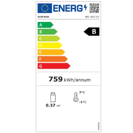 Arrière Bar ventilé 2 portes vitrées coulissantes 197 litres - Diverso By Diamond - WR-TAS2-E3