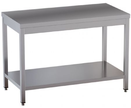 Table de travail professionnelle avec tablette inférieure en inox AISI 430 2000x700x850/880 mm - Diverso by Diamond - WR-TXT0-D20