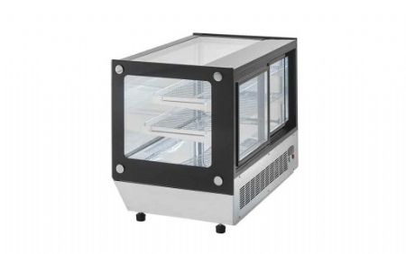 Vitrine réfrigérée large à poser avec vitrines droites 160L +2/+8 °C
