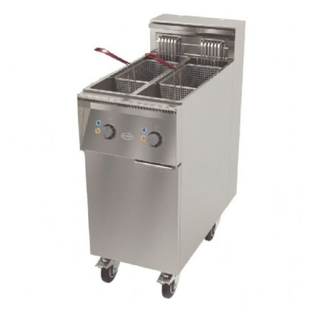 Friteuse cuisine pro profondeur 750 Triphasé 1 cuve double 2 x 11 L 12 kW - Mirror - XMART-M212 Friteuse cuisine pro profondeur 750 Triphasé 1 cuve double 2 x 11 L 12 kW - Mirror - XMART-M212