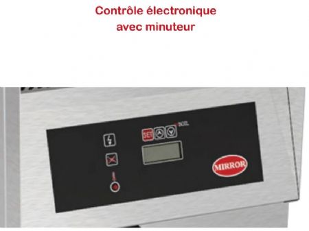 Friteuse électrique haut rendement prof 800mm avec thermostat électronique et filtration sur coffre 17kW - 22L