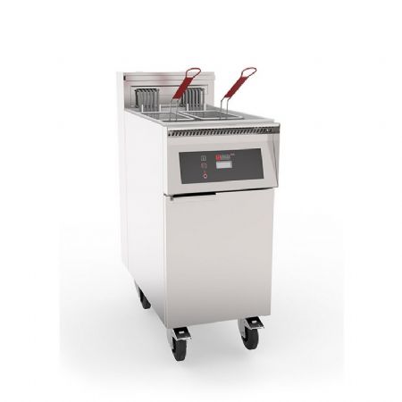 Friteuse lectrique haut rendement prof 800mm avec thermostat lectronique et filtration sur coffre 17kW - 22L