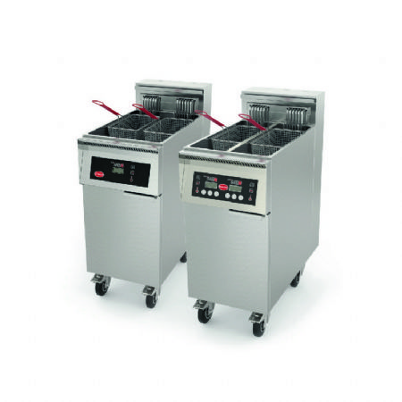 Friteuse lectrique haut rendement cuve double avec thermostat lectronique filtration et timer 3 prog sur coffre 22kW - 2x11L