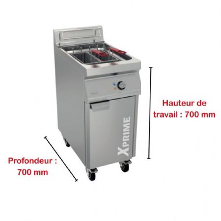 Friteuse cuisine pro profondeur 700 Triphasé 2 cuves 14+14 L 21 kW - Mirror - XPRIME-2M