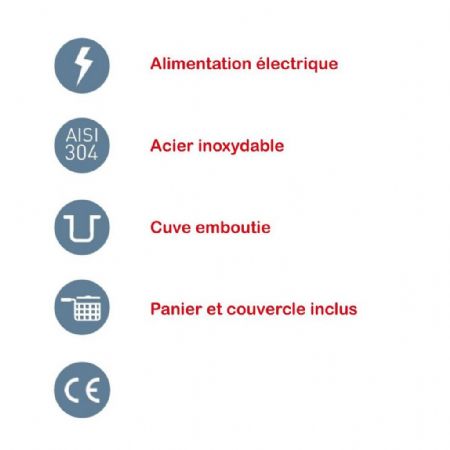Friteuse cuisine pro profondeur 700 Triphasé 2 cuves 14+14 L 21 kW - Mirror - XPRIME-2M