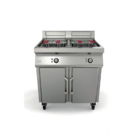 Friteuse cuisine pro profondeur 700 Triphasé 2 cuves 14+14 L 21 kW - Mirror - XPRIME-2M