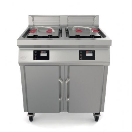 Friteuse cuisine pro profondeur 700 Triphasé 2 cuves 2x14 L 27 kW - Mirror - XPRIME-2RC