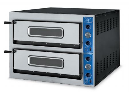 Four à pizza électrique professionnel monophasé ou triphasé 2 chambres 6+6 pizzas Ø 36 cm chambre en pierre réfractaire - GGF - XR 66/36 L Four à pizza électrique professionnel monophasé ou triphasé 2 chambres 6+6 pizzas Ø 36 cm chambre en pierre réfractaire - GGF - XR 66/36 L