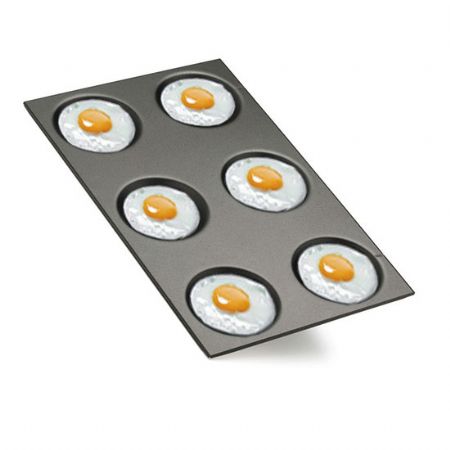 Plaque GN 1/1 revment anti-adhsif pour les ufs sur le plat, omelettes et crpes  12,5 cm