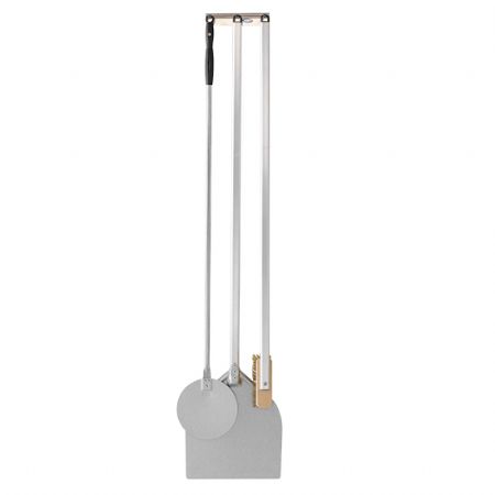 kit pour pizzeria compos par pelle carre 320 mm, pelle ronde 200 mm, brosse et support mural