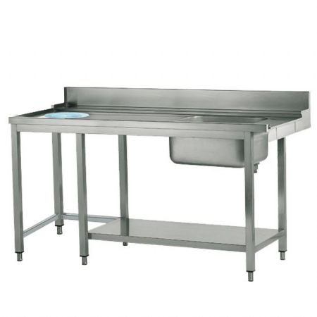 Table d'entrée gauche avec évier à droite et trou à déchets, 1500 mm - Virtus - Z/TISFR1500