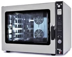 Four mixte professionnel électrique triphasé 6 niveaux GN 1/1 commandes numériques - Vesta - 0L0611E