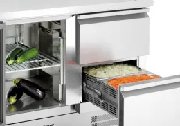 Photo 2 - Table desserte réfrigérée mini 900t1s2 avec armoire et 2 tiroirs gn 260 l positive - bartscher - 110257 - Bartscher - 110257
