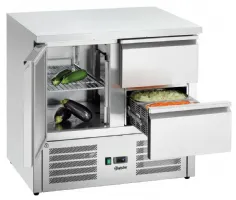 Table desserte réfrigérée mini 900t1s2 avec armoire et 2 tiroirs gn 260 l positive - bartscher - 110257 - Bartscher - 110257