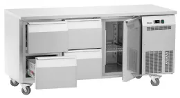 Table réfrigérée professionnelle positive avec 1 porte à battant et 4 tiroirs 1/1 GN - Bartscher - 110898 - BARTSCHER - 110898 Table réfrigérée professionnelle positive avec 1 porte à battant et 4 tiroirs 1/1 GN - Bartscher - 110898 - BARTSCHER - 110898