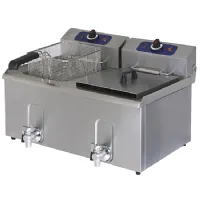 Friteuse à poser petite capacité électrique avec robinet de vidange, capacité 8 l - virtus - 1241g - Virtus group - 1241G