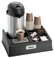 Présentoir à café 1190 5 compartiments de rangement, bac d'égouttage et insert réglable verseuse jusqu'à 19 cm - bartscher - 190153 - Bartscher - 190153