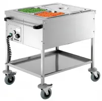 Chariot Bain marie 2 x 1/1 GN, chauffage convection 90 °C, 1 kW, 650x820x855 mm - Bartscher - 200254 Chariot Bain marie 2 x 1/1 GN, chauffage convection 90 °C, 1 kW, 650x820x855 mm - Bartscher - 200254