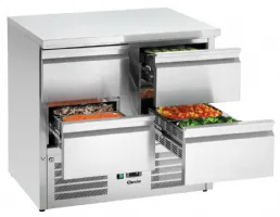 Table desserte réfrigérée Mini 900S4 4 tiroirs positifs capacité 180 L - Bartscher - 200282
